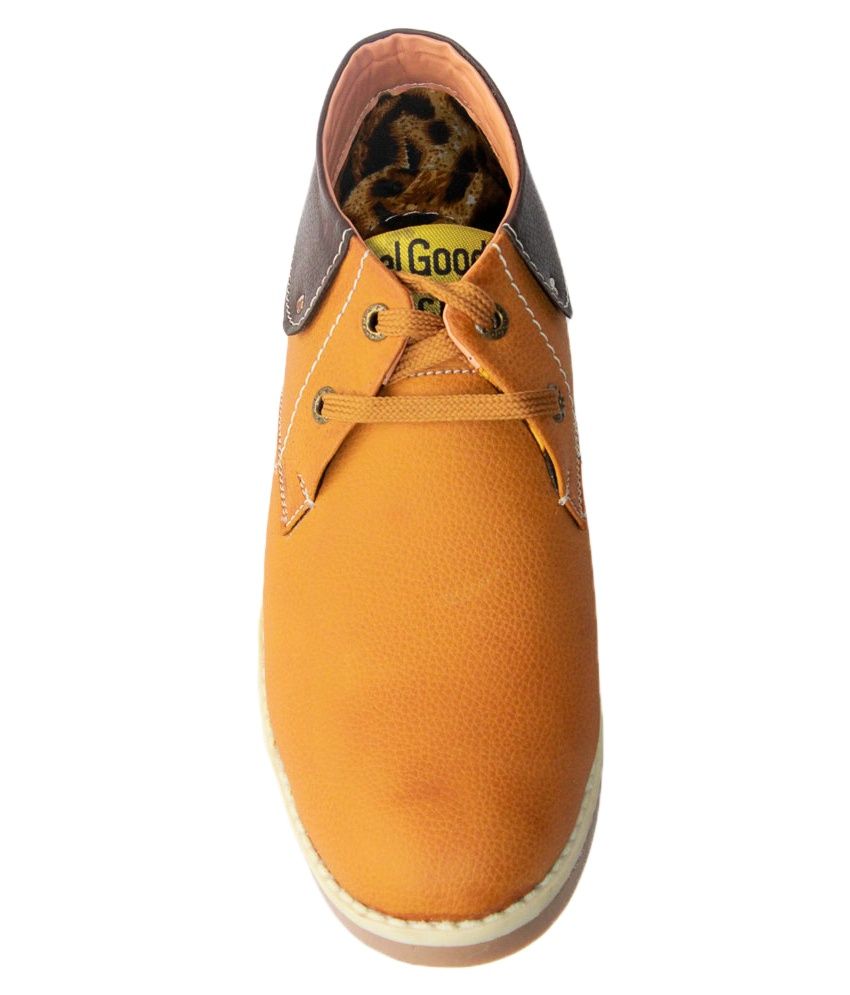 Promenade Feel Good Tan Synthetic Leather Lace Men Casual