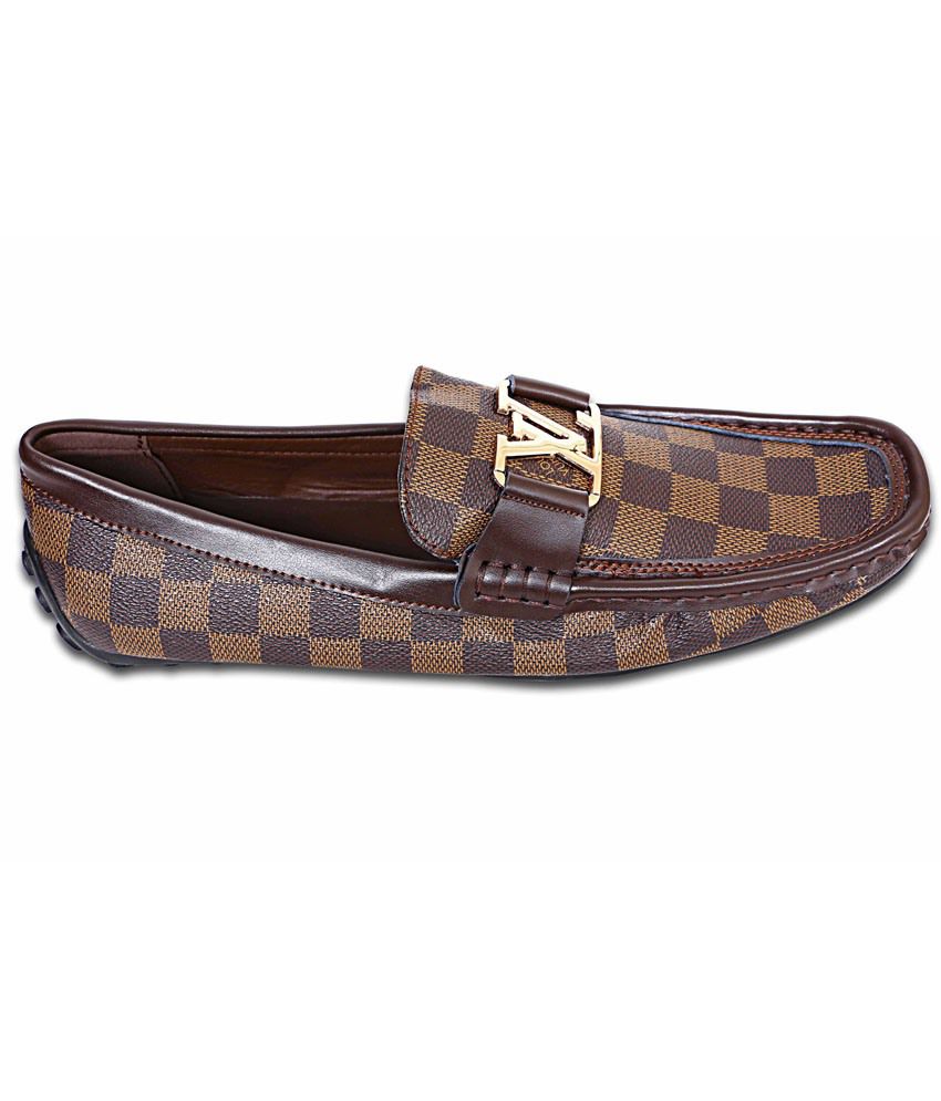 Lv Brown Leather Loafers - Buy Lv Brown Leather Loafers Online at Best Prices in India on Snapdeal