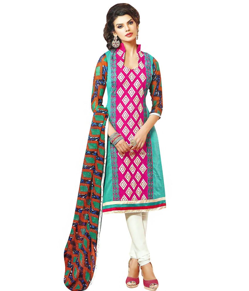 Kanchan Multi Color Cotton Unstitched Dress Material Buy Kanchan