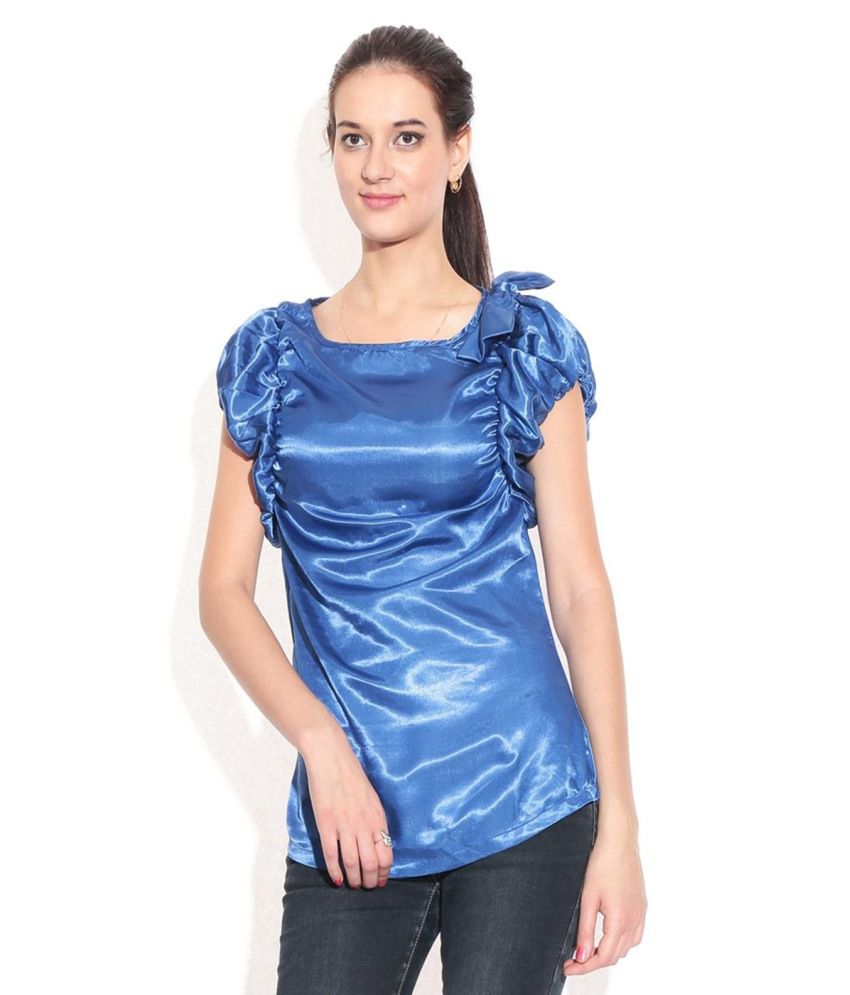 Remanika Blue Polyester Tops - Buy Remanika Blue Polyester Tops Online ...