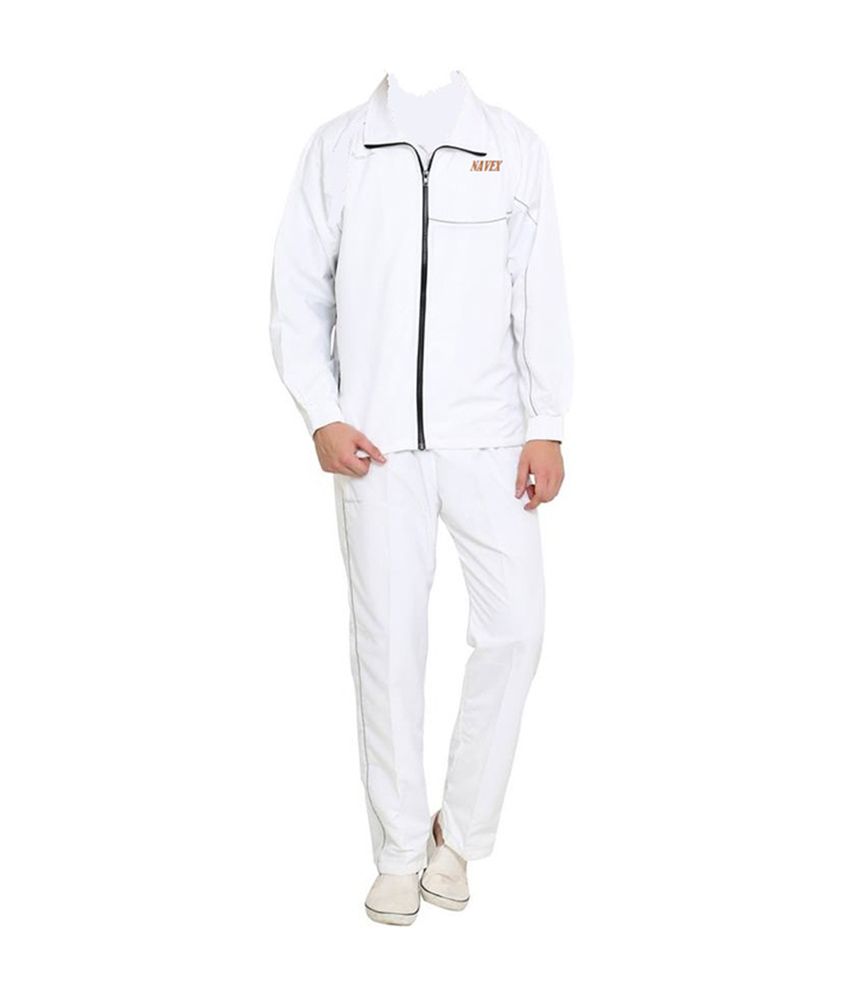 white tech fleece tracksuit