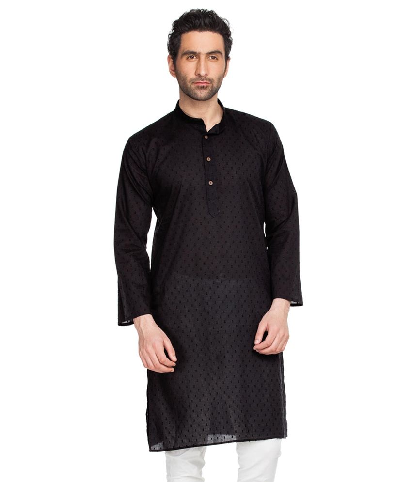 Zovi Black Daily Cotton Kurtas - Buy Zovi Black Daily Cotton Kurtas ...