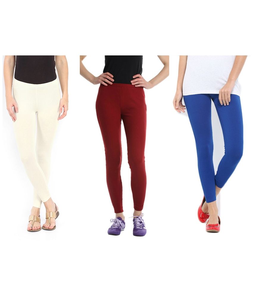 Kamaira Premium Ankle lengthMulti Color Leggings Combo Of 3 Price in