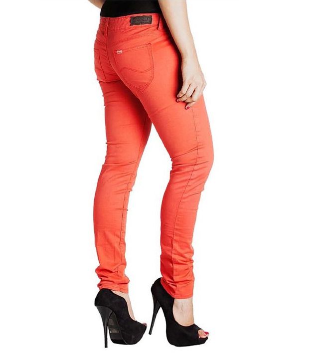 orange jeggings