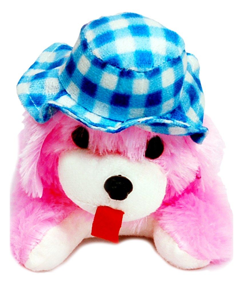 stuffed pink puppy