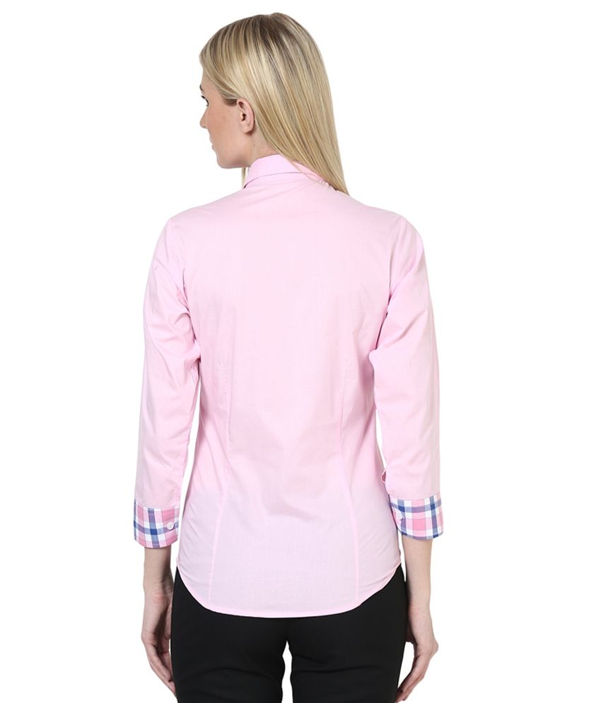 pink cotton shirt ladies