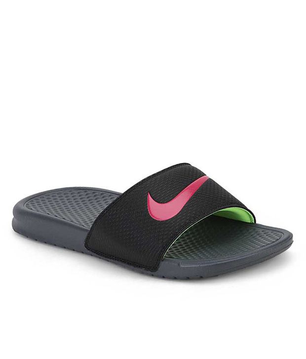 Nike Benassi Swoosh Black Slippers 