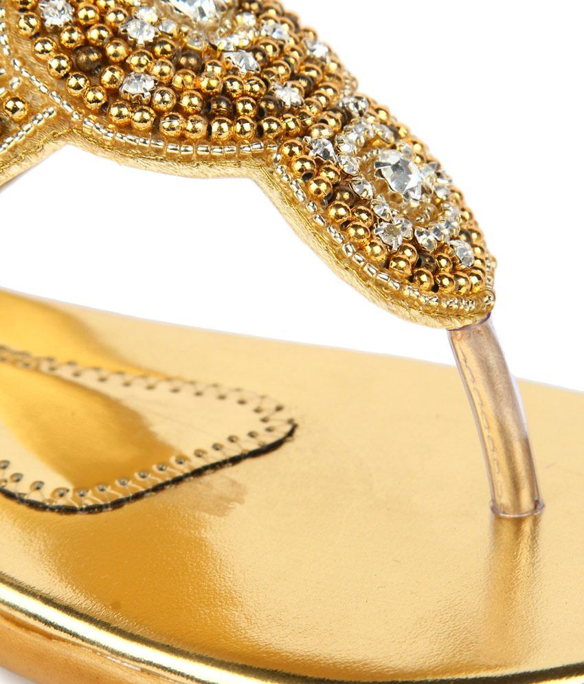 gold flip flop heels