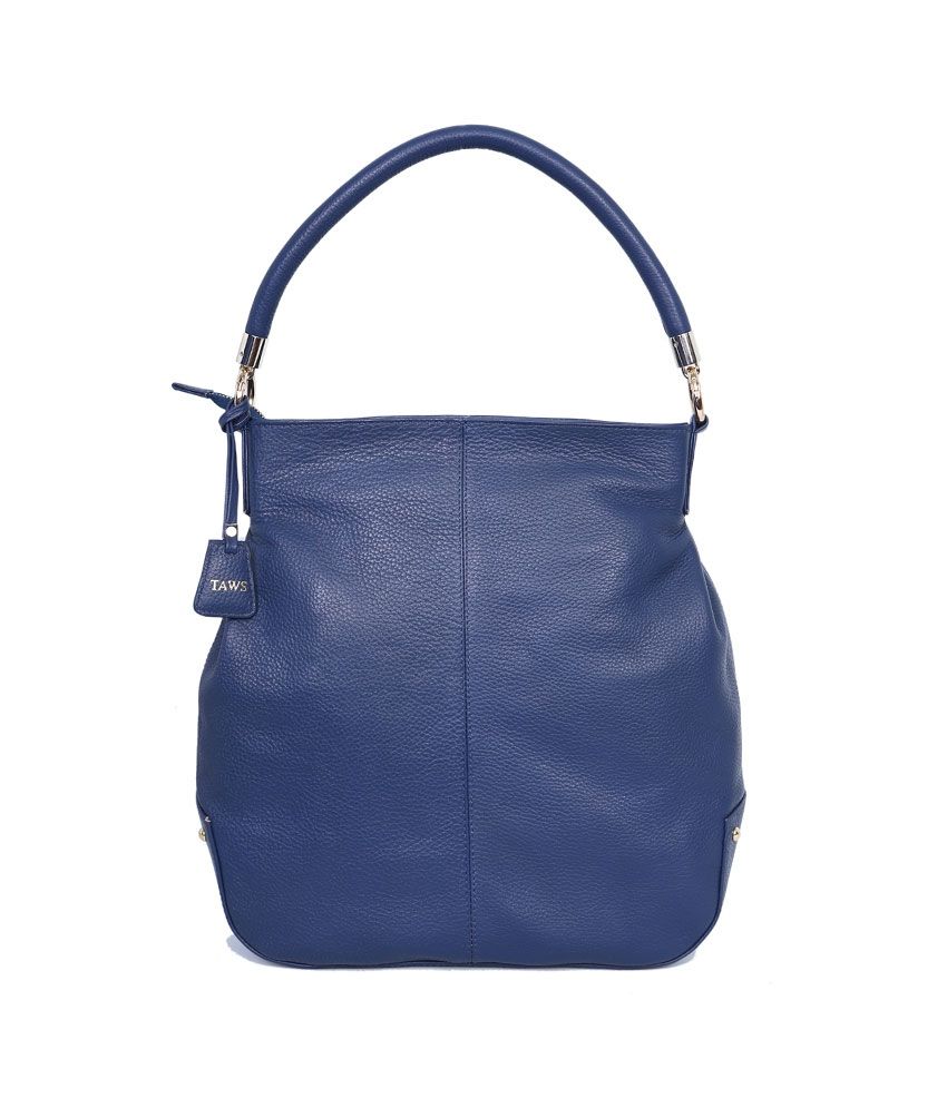 Taws Navy Leather Shoulder Bag For Women Buy Taws Navy Leather