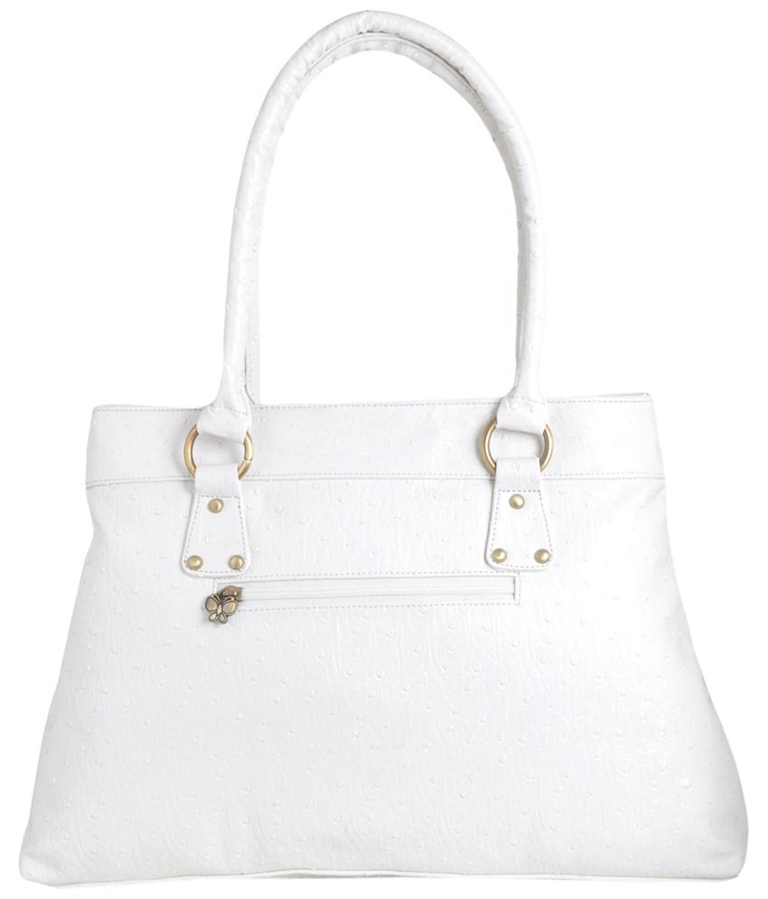 small white shoulder handbag