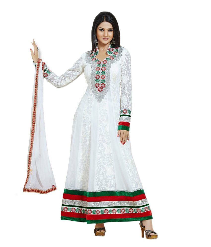 pure white anarkali dress