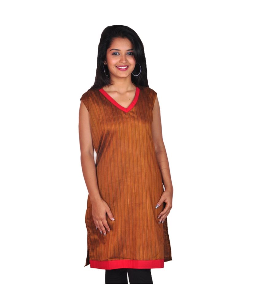 Spe Brown Cotton Kurti Buy Spe Brown Cotton Kurti Online at Best
