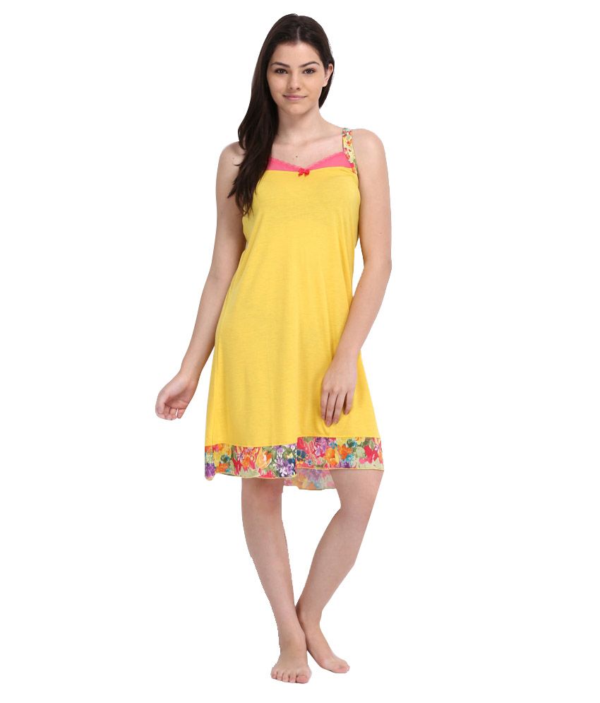 Buy Enamor Yellow Babydoll Dress Online at Best Prices in India Snapdeal