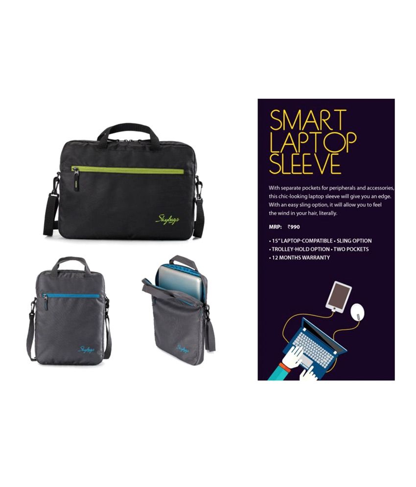 Skybags Smart Laptop Sleeve Horizontal Black Buy Skybags Smart Laptop