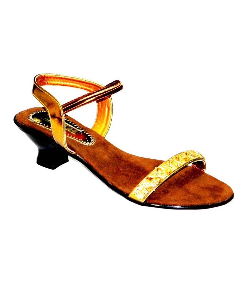 gold kitten sandals