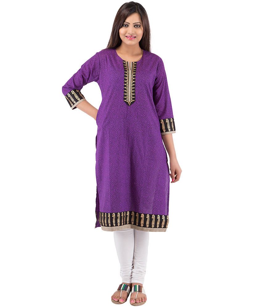 Rash Collection Preple Embroidered Cotton Round Neck Full Sleeves Long Kurti Buy Rash