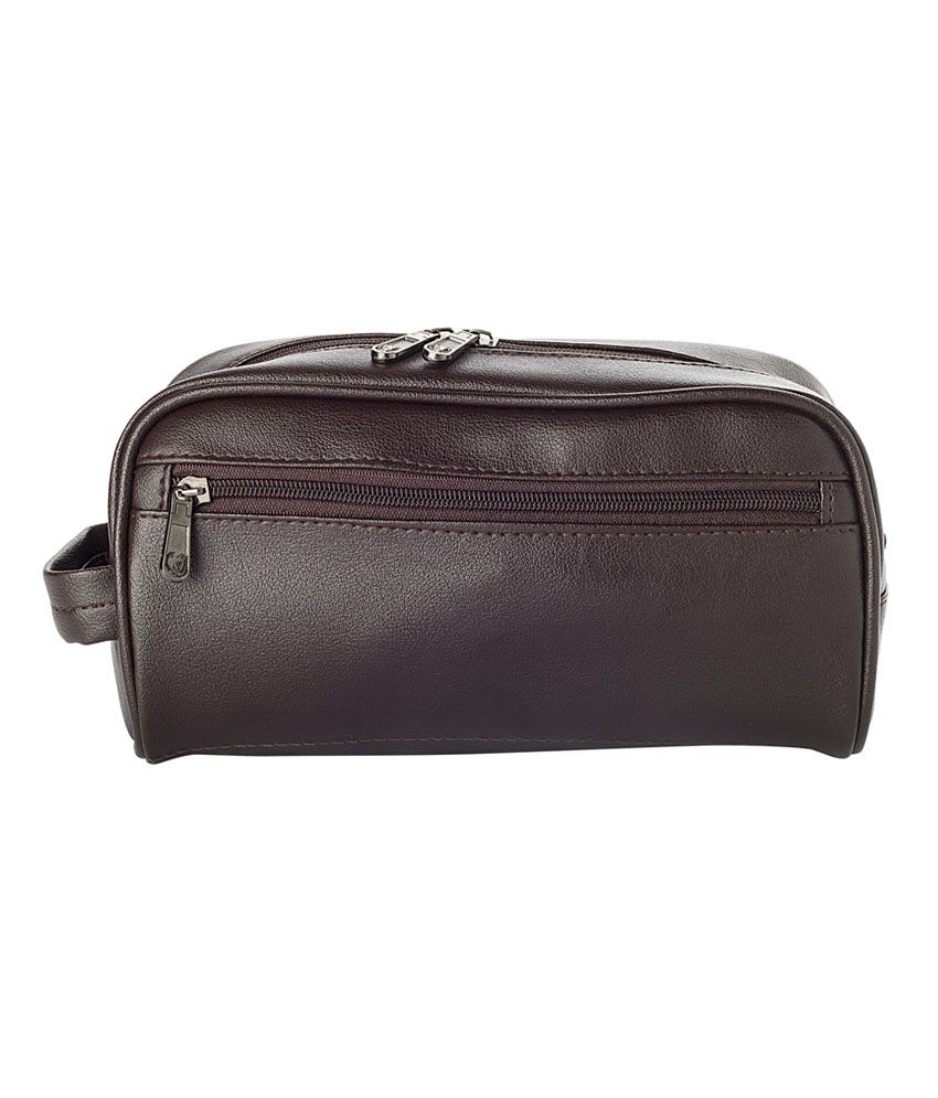     			Bags.R.Us Brown Multipurpose Leatherette Travel Kits Bag - 21 Cms