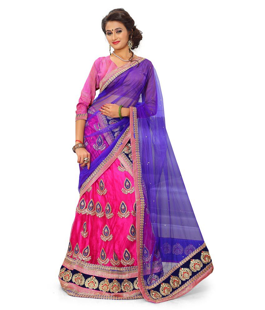 Bhagwati Fashion Jodha Akbar Style Pink and Purple Lehenga - Buy ...