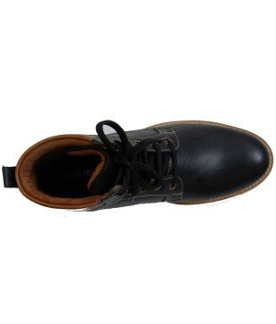 Tiger Hill Leather Long Shoes Black 
