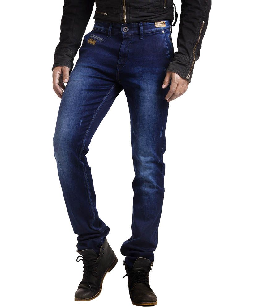 Espada Navy Blue Cotton Slim Fit Basic Jeans For Men - Buy Espada Navy ...