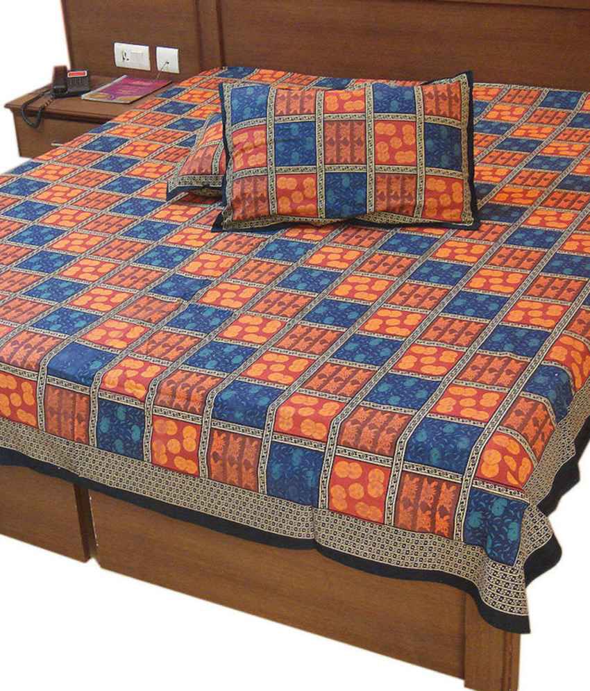 Jaipur Raga Jaipuri Bagru Print Cotton Double Bed Sheet - Buy Jaipur ...