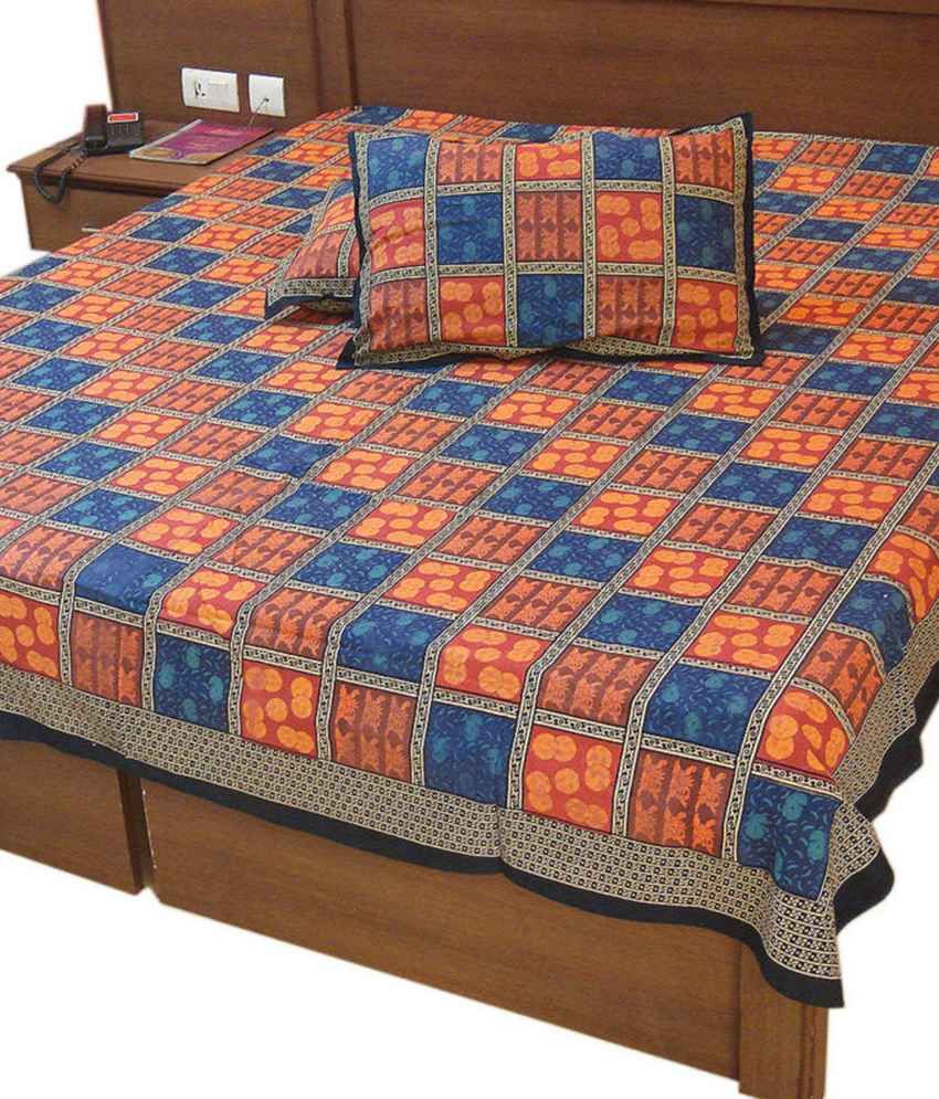Jaipur Raga Jaipuri Bagru Print Cotton Double Bed Sheet Buy Jaipur