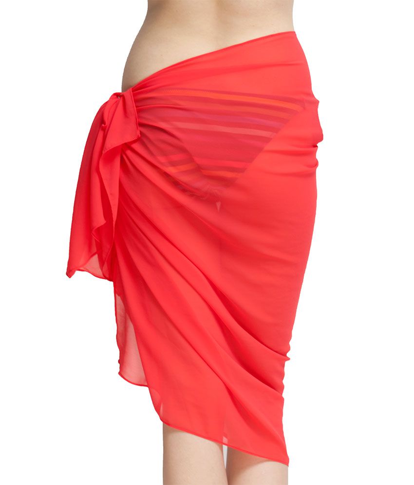 Buy Oxolloxo Red Polyester Sheer Sarong Online at Best Prices in India ...
