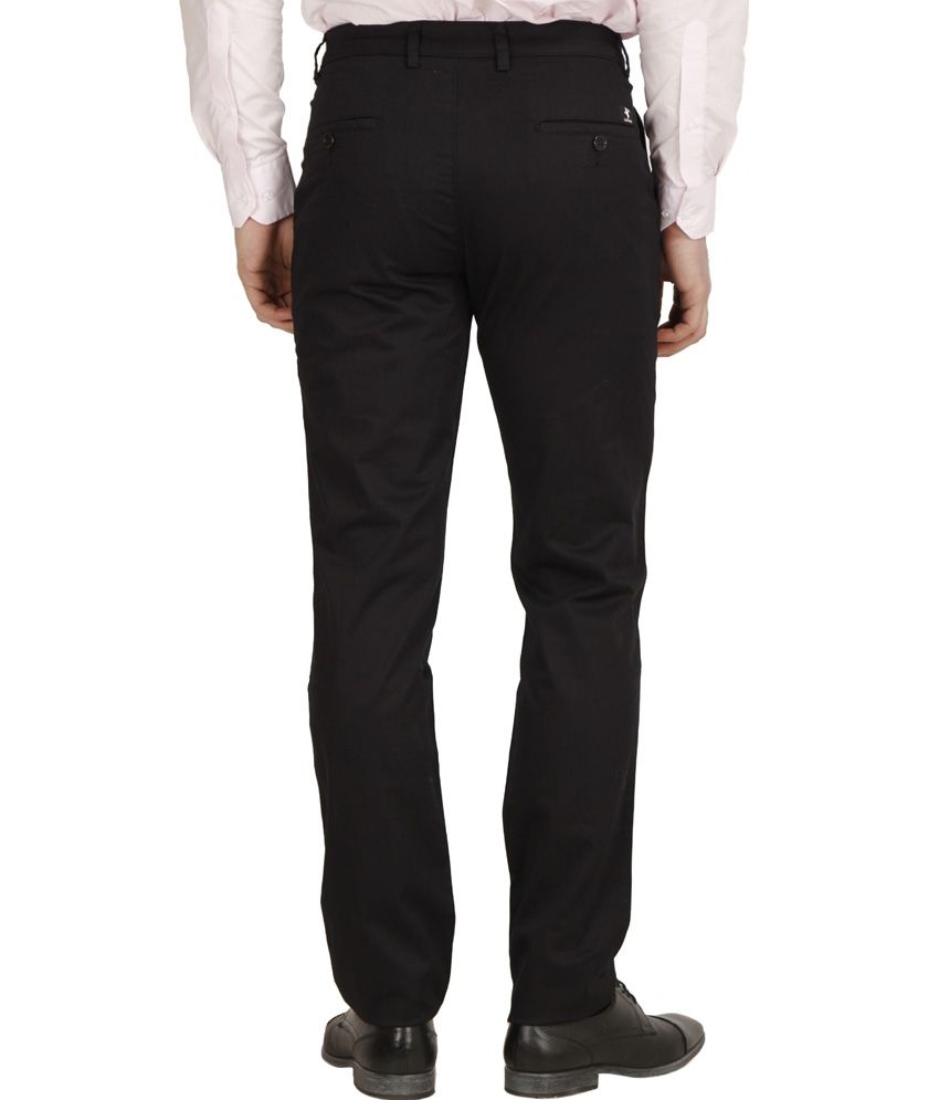 Cantabil Black Cotton Lycra Casuals Men's Trouser - Buy Cantabil Black Cotton Lycra Casuals Men 