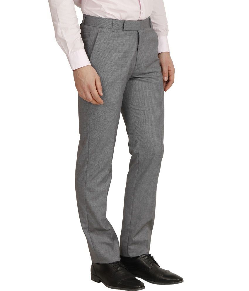 Buy Cantabil Gray Poly Viscose Formals 