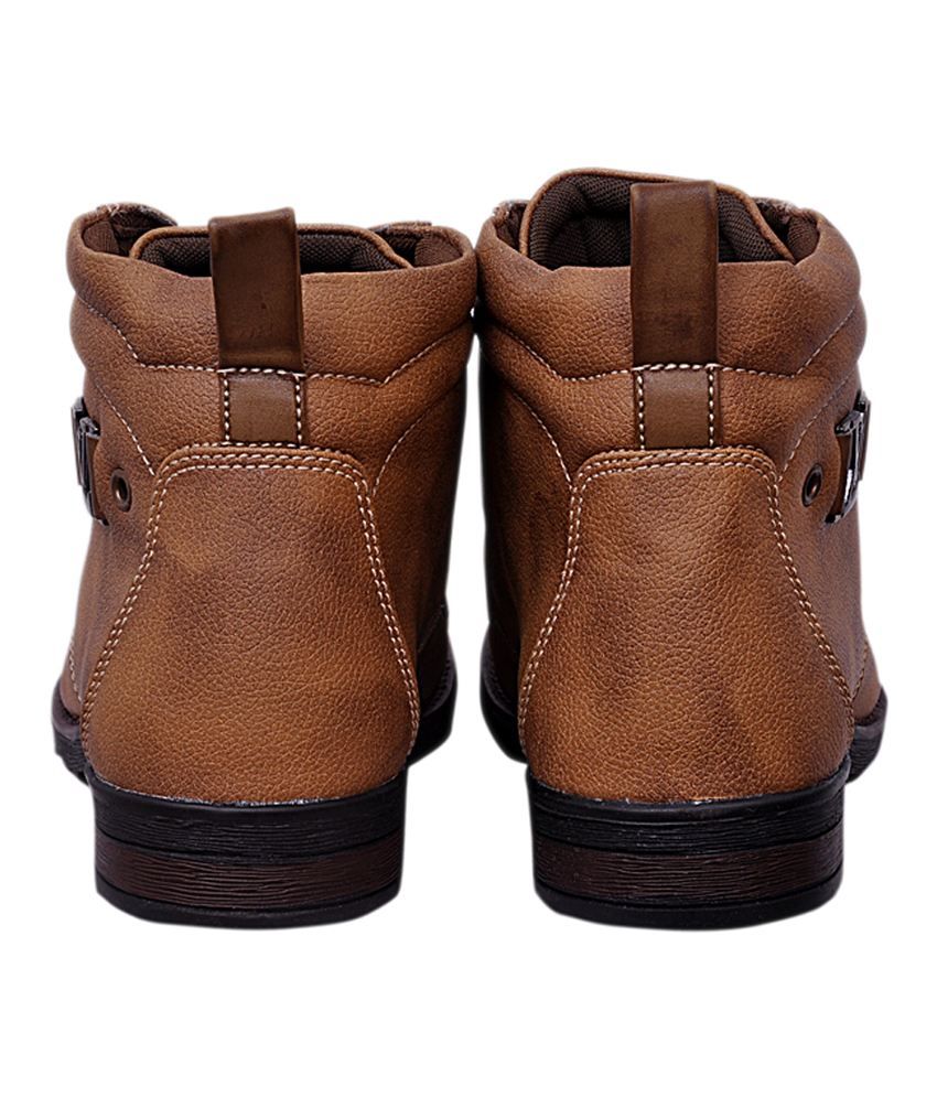 West Code Brown Lace Mens Hi-neck Shoes 