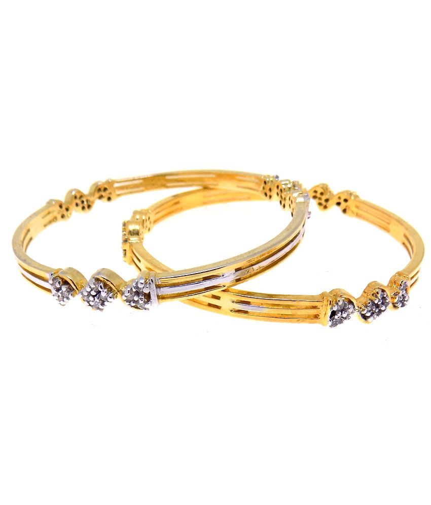 Aabhushan Jewels Gold Plated American Diamond Bangles For Women: Buy ...