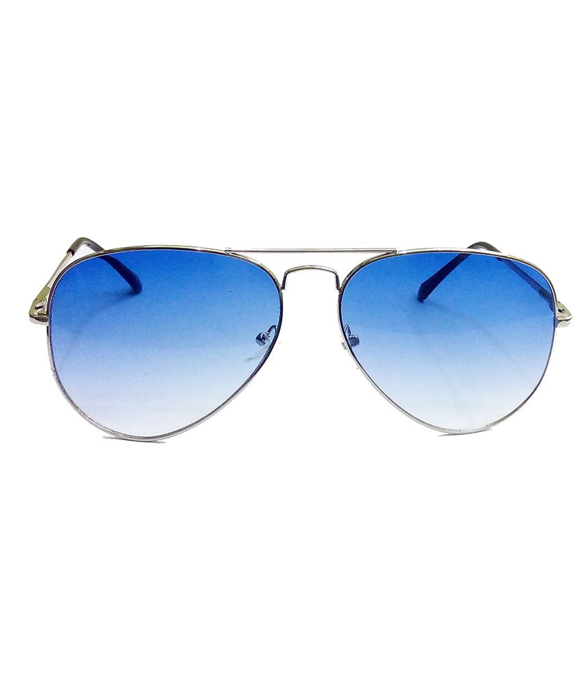Hrinkar Aviator Sunglasses Silver Frame Light Blue Lens with Aviator ...