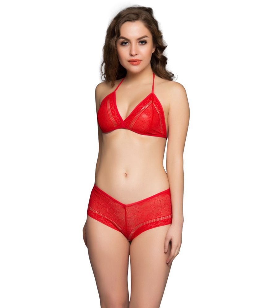 Buy Clovia Red Bra & Panty Set Online at Best Prices in India Snapdeal