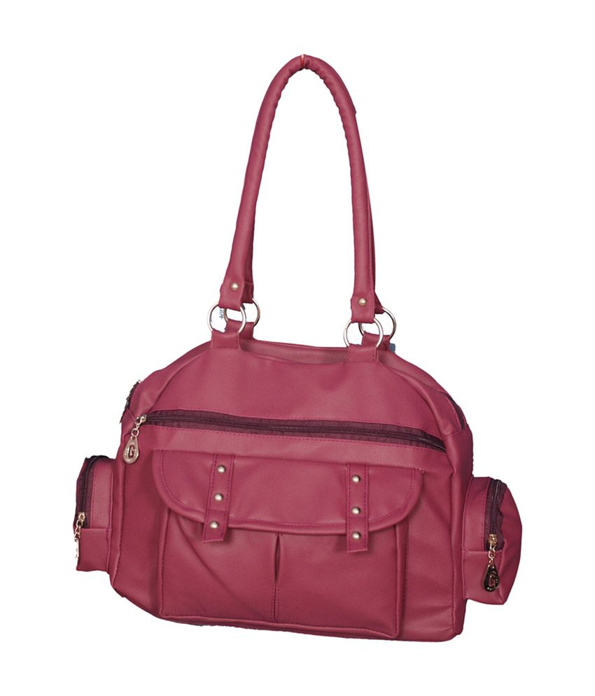 Gracetop Purple Leather Look Shoulder Bag - Buy Gracetop Purple Leather ...