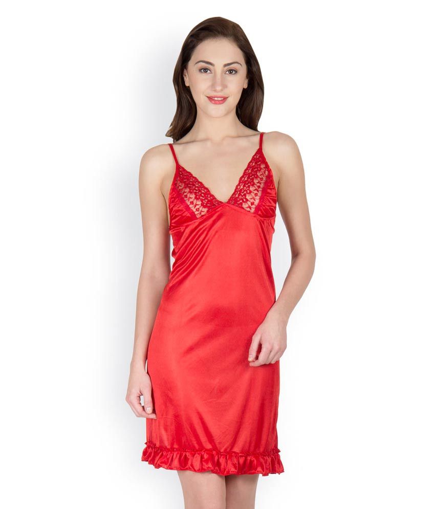 Buy Oleva Red Satin Nightwear Online at Best Prices in India - Snapdeal