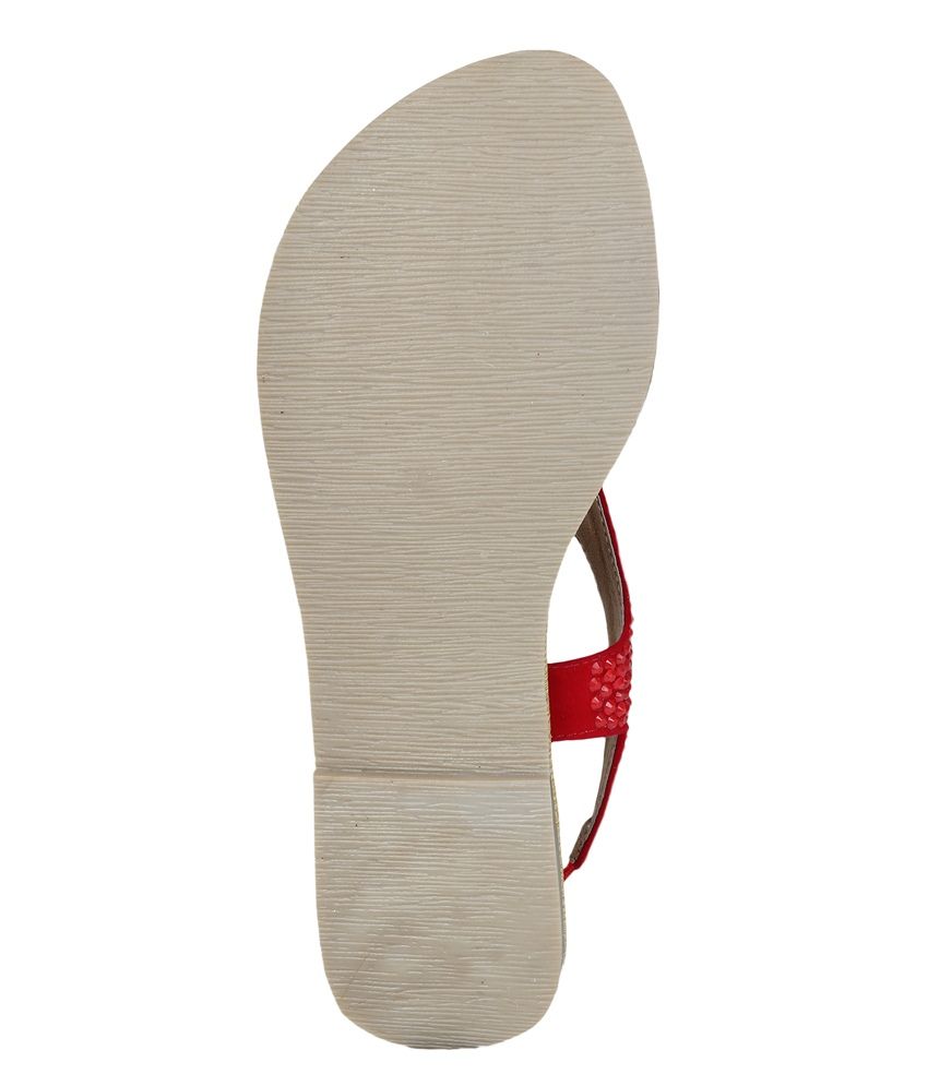 Tycoon Red T-strap Sandals Price in India- Buy Tycoon Red T-strap Sandals Online at Snapdeal