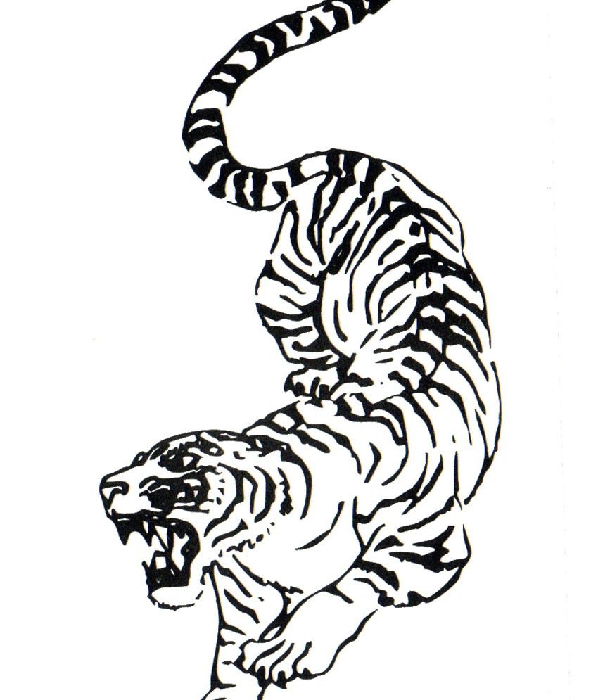 Smilendeal Removeable Temp Body Tattoo - Tiger Tattoo: Buy Smilendeal ...