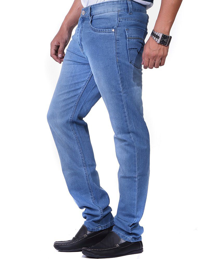 Don Viesel Blue Cotton Blend Regular Fit Jeans - Buy Don Viesel Blue ...