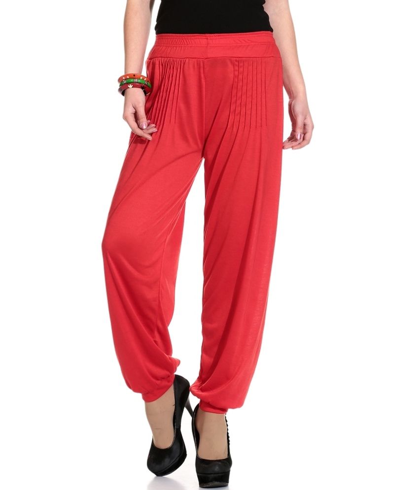 Legis Cotton Lycra Red Harem Pants Price in India - Buy Legis Cotton ...