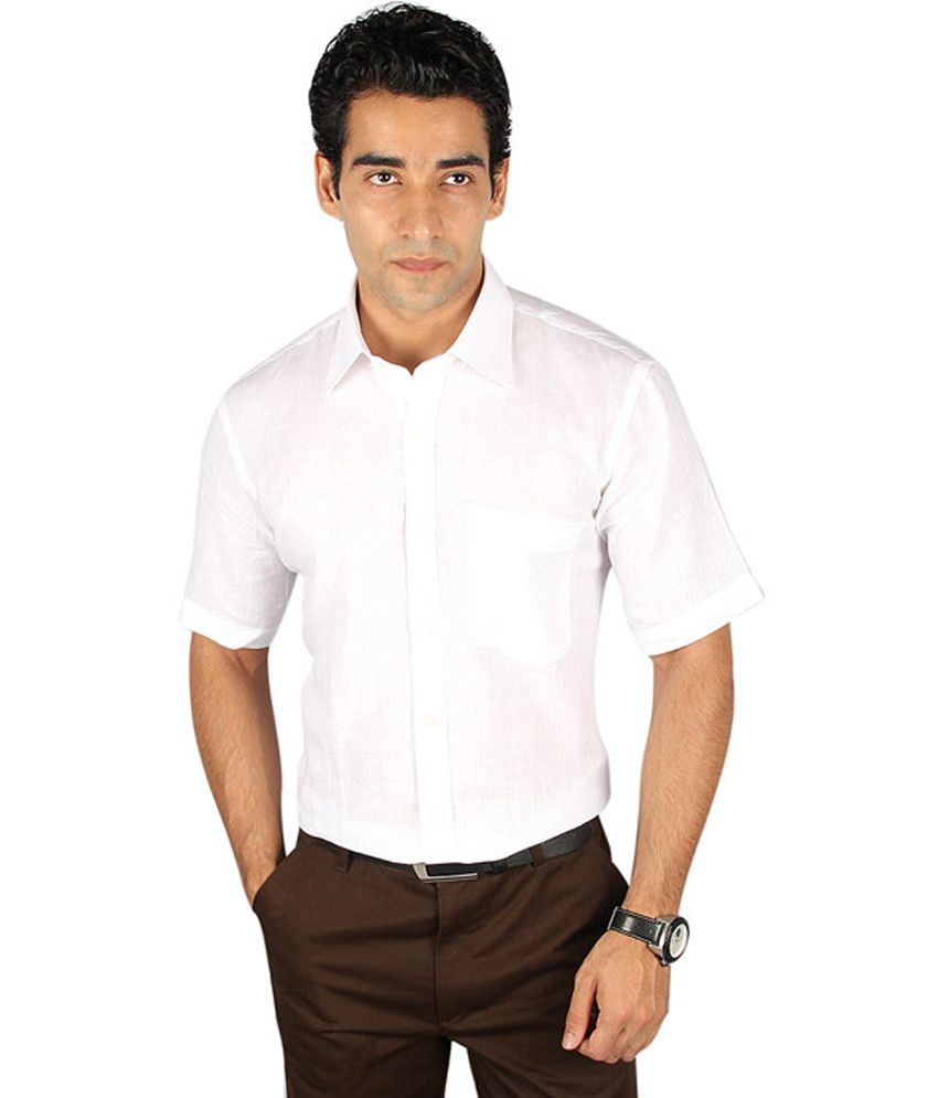 Roshan Apparels White 100 Percent Cotton Regular Fit Full Sleeves ...