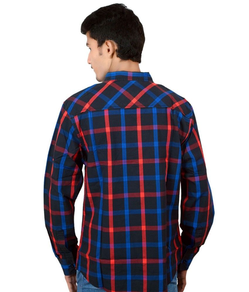 srk red check shirt