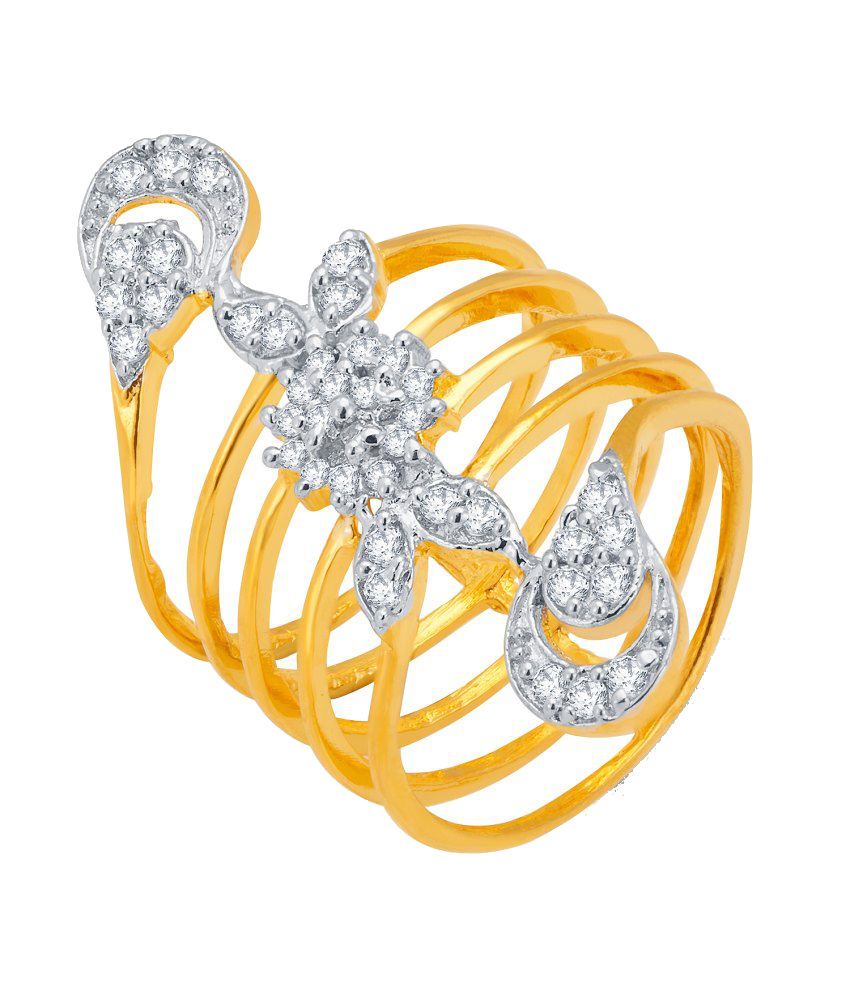 Sukkhi Classic Gold & Rhodium Plated Cz Spring Ring For Women Buy