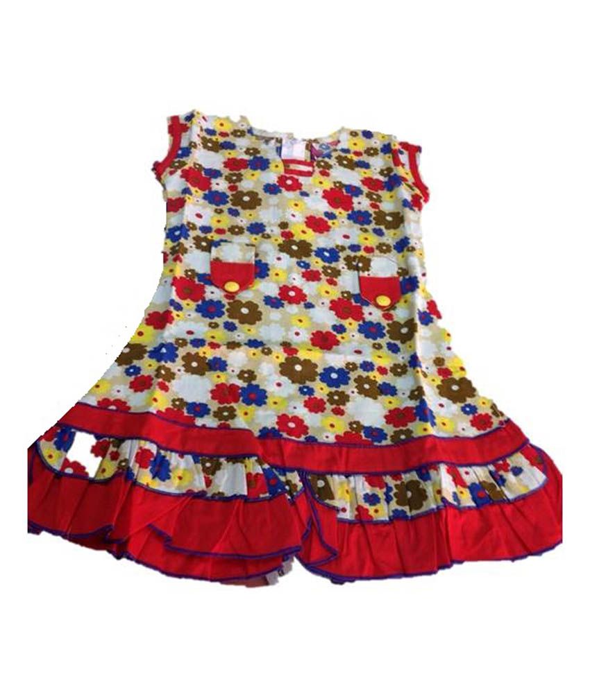 Zaufifhaan Multicolour Half Sleeve Baby Girl Frock - Buy Zaufifhaan Multicolour Half Sleeve Baby 