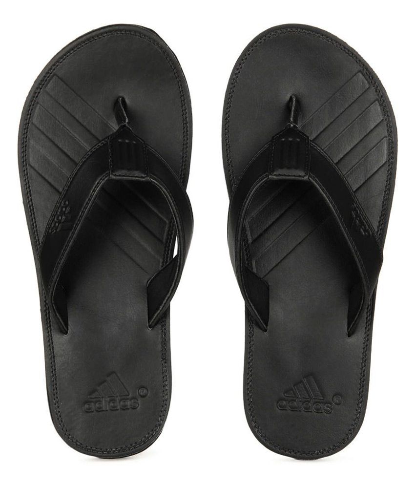 Adidas Black Leather Smart Slippers For Men Price in India- Buy Adidas Black Leather Smart 