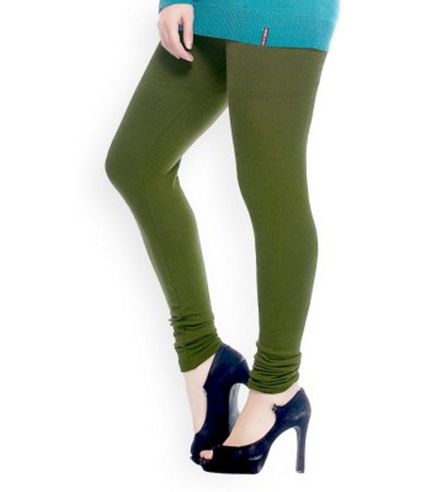 East West Dark Green Cotton Stretch Leggings Price in India - Buy East ...