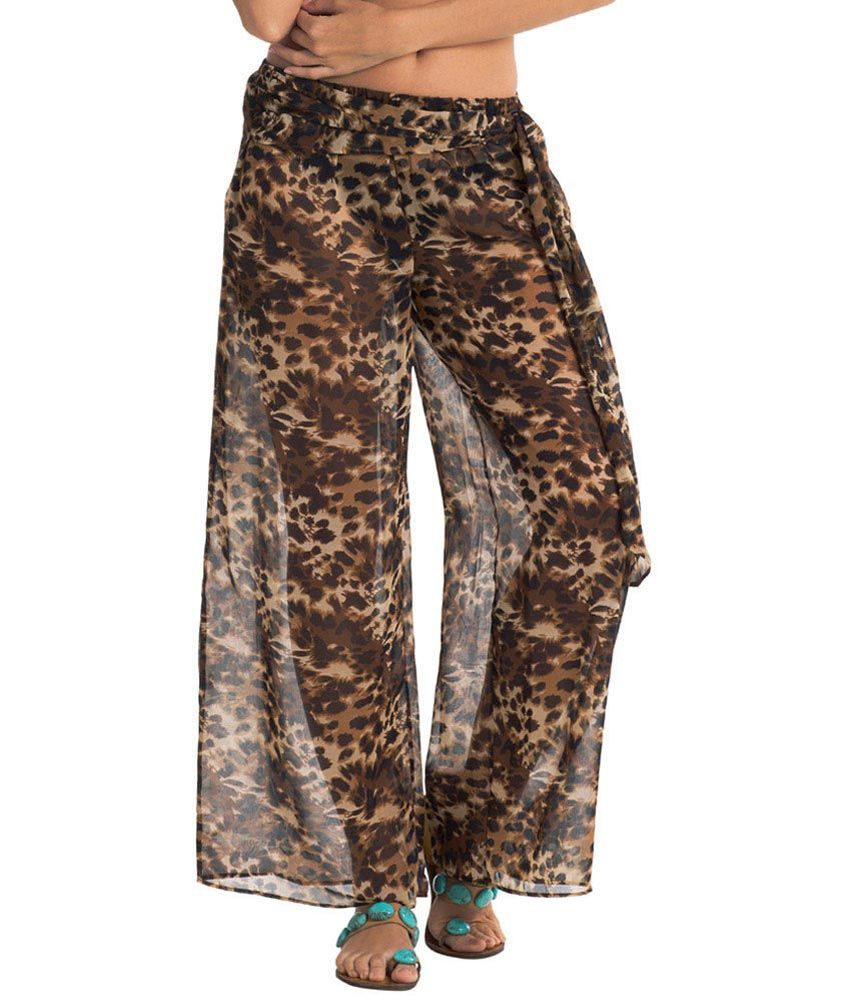 leopard print palazzo trousers