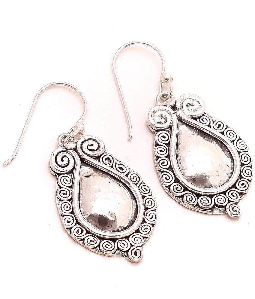 Kirti Gems Pure 92 5 Solid Silver Hot New Dangle Collection Earring