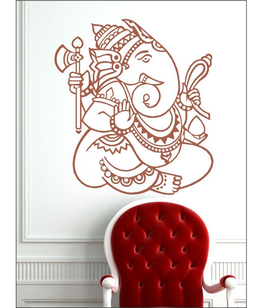 Wall1Ders Gajanand Brown Wall Stickers Buy Wall1Ders Gajanand Brown