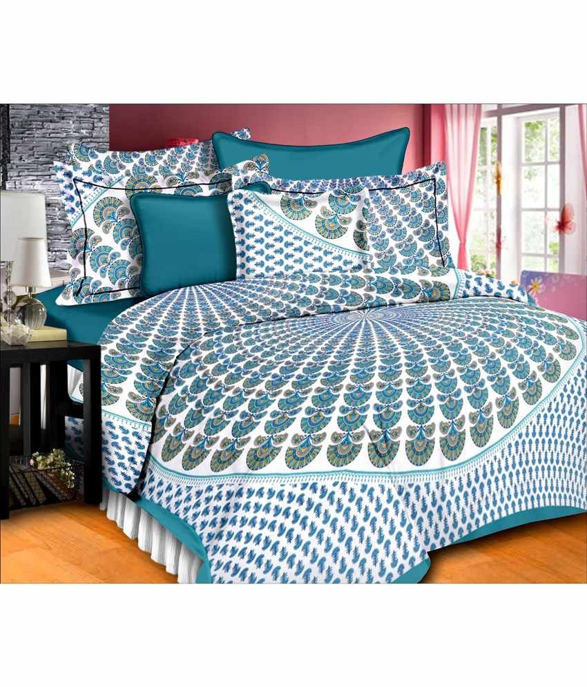 Buy BedSheet Bazaar Cotton 1 Bedsheet with 2 Pillow Covers ( x ) Online