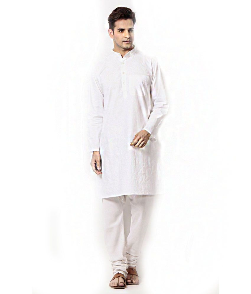 Sai Chikan Lucknavi Chikankari White Daily Use Cotton Full Sleeves ...